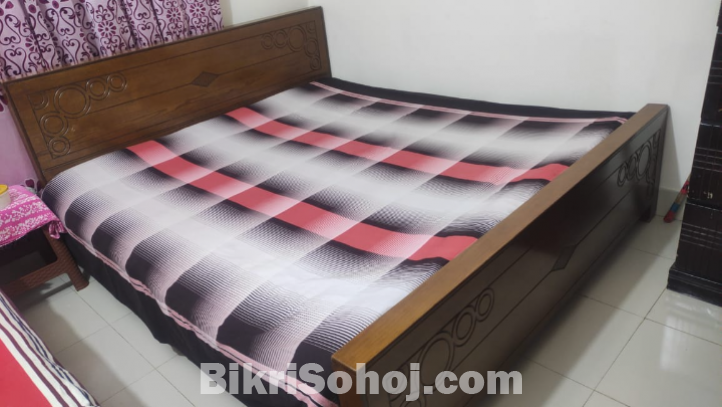 Malaysian wood cot with mattress